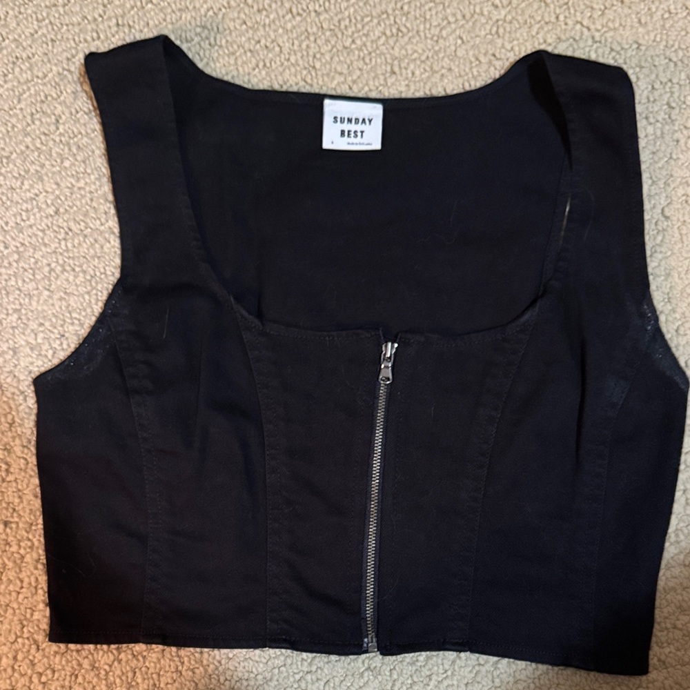 Sunday Best denim crop top